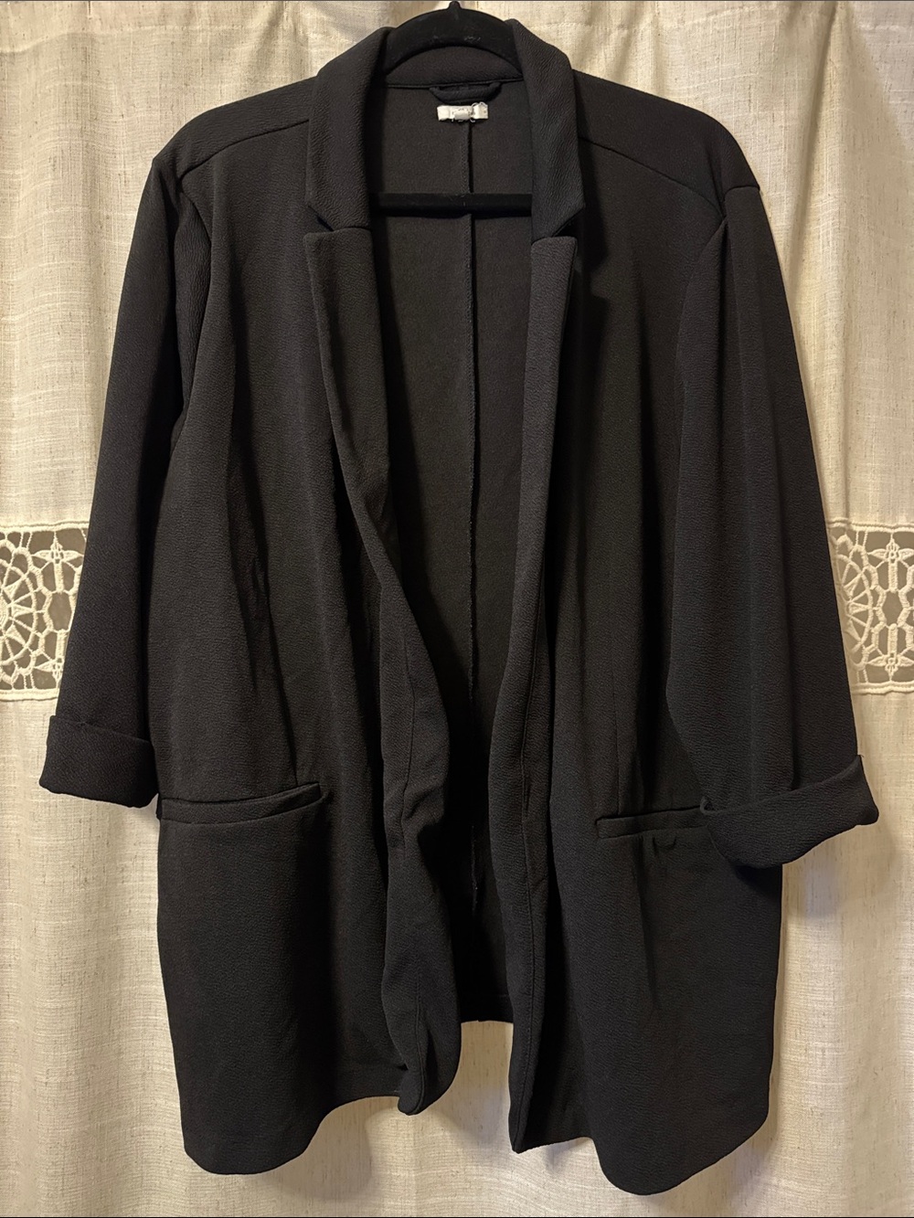 Maurices Black Open-Front Draped Blazer